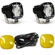 Baja Designs&reg; S1 LED Lights Pair Wide Cornering, Amber Rock Guards, Wire Harness