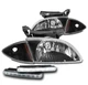 FOR 00 01 02 CHEVY CAVALIER BLACK REPLACEMENT HEADLIGHTS HEADLAMP W/LED DRL KIT FOR 00 01 02 CHEVY CAVALIER BLACK REPLACEMENT HEADLIGHTS HEADLAMP W/LED DRL KIT