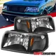 Fit 1993-1997 Ford Ranger Black 2in1 Headlights Corner Signal Lamps Left+Right