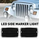 For 1997-2006 Jeep Wrangler TJ Smoked LED Amber Front Bumper DRL Signal Lights