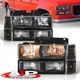 Black Head Lights Signal Lamps For 1994-1998 GMC Sierra C/K 1500 2500 3500 Truck