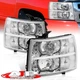 Chrome Clear Replacement Headlights Lamps For 07-13 Chevy Silverado 1500 2500HD Chrome Clear Replacement Headlights Lamps For 07-13 Chevy Silverado 1500 2500HD