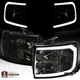 Fit 2007-2013 Chevy Silverado 1500 2500HD Smoke LED Tube Headlights Lamps Pair Fit 2007-2013 Chevy Silverado 1500 2500HD Smoke LED Tube Headlights Lamps Pair