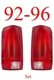 92 96 Ford Tail Light Set, Assemblies, F150, F250, 97 & 98 F350, Truck, Bronco