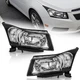 Pair Headlights Assembly For 2011-2015 Chevy Cruze Black Clear Corner Headlamps
