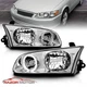 [LED Halo]For 2000 2001 Toyota Camry Sedan Chrome Headlights HeadLamps Pair