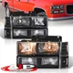 Black Head Lights Corner Lamp For 1994-1998 GMC Sierra C/K 1500 2500 3500 Pickup