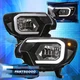 For 12-15 Toyota Tacoma Black Housing LED DRL Tube Headlights Lamps Left+Right
