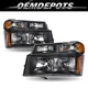 Headlights For 04-12 Chevy Colorado/GMC Canyon Bumper Black Housing Amber Corner Headlights For 04-12 Chevy Colorado/GMC Canyon Bumper Black Housing Amber Corner