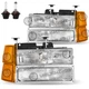 For 94-98 Chevy Silverado C10 C/K 1500 2500 3500 w/Bumper Lamp Headlights w/Bulb