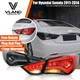 VLAND LED Tail Lights For 2011-2014 Hyundai Sonata SMOKED Rear Lamps W/Animation