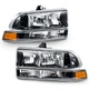 Headlights for 98-04 Chevy S10 Blazer Factory Style Replacement Black Housing