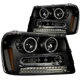 ANZO Projector Headlights with Halo for Chevy Trailblazer 2002-2009, Black