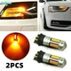 2x Error Free Amber PW24W LED Light Bulbs For Audi BMW VW Turn Signal DRL Lights