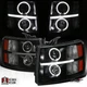 Fit 2007-2014 Chevy Silverado 1500 2500HD Smoke LED Halo Projector Headlights Fit 2007-2014 Chevy Silverado 1500 2500HD Smoke LED Halo Projector Headlights