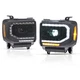 For GMC Sierra 1500/2500HD/3500HD 2014-2019 Pair Black LED Projector Headlights