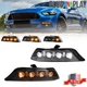 Smoke Switchback Dynamic LED Front DRL Turn Signal Lights For 15-17 Ford Mustang