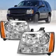 For 2007-2014 Chevy Avalanche Suburban Tahoe Chrome Headlights Left+Right Sets