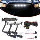 Smoked Lens White LED Front Grille Light For 16-up Toyota Tacoma w/TRD Pro Grill