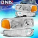 FOR 2001-2007 GMC SIERRA/YUKON DENALI CLEAR AMBER HEADLIGHT+BUMPER SIGNAL LAMPS