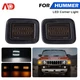For 2003-2009 Hummer H2 Smoke Switchback LED Front Bumper DRL Turn Signal Lights