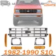 Front Bumper Grille + Headlight Bezels +Signal & Corner Lights For 1982-1990 S10