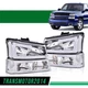 LED DRL Headlights Projector Replacement Fit For 03-06 Chevy Silverado Avalanche
