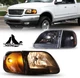 Black Halogen Headlights+Corner Lights For 1997-2003 Ford F-150/97-02 Expedition