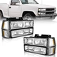 Pair Headlights Assembly For 1994-1998 Chevy Silverado C/K 1500 2500 w/o Bulbs