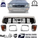 New Front Grille +Head Lamps Door +Corner Lamp LH&RH For 89-91 Toyota Pickup 4WD
