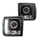 Black Fits 1997-2001 Jeep Cherokee Led Strip Projector Headlights Lamps 97-01