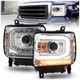 Anzo 111514 Headlight For GMC Sierra 1500 2014-2015 Left & Right Chrome Housing