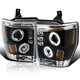 Black Fits 2008-2010 Ford F250 F350 F450 Led Halo Projector Headlights Lamps