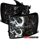 Fit 2007-2014 Chevy Silverado 1500 2500HD Smoke LED Halo Projector Headlights Fit 2007-2014 Chevy Silverado 1500 2500HD Smoke LED Halo Projector Headlights
