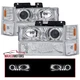 Fits 1994-1998 Chevy Silverado C10 C/K Tahoe Projector Headlights+Bumper Lamps