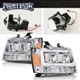 Fit For 2007-2014 Chevy Tahoe Suburban LED Projector Headlight Chrome/Amber Pair