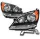 For 08 09 10 Honda Odyssey Black Headlight Headlamp Lamp w/Bumper LED DRL LH+RH