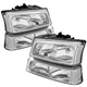 For 2003-2006 Chevy Silverado 1500 Pair Chrome Headlights w/Bumper Lights