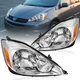 Pair Chrome Housing Halogen Headlights For 2004-2005 Toyota Sienna Left+Right