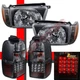 Black Headlights Corner Signal Lamps & LED Tail Lights For 96-98 Toyota 4Runner