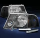 FOR 2002-2005 FORD EXPLORER BLACK REPLACEMENT HEADLIGHTS HEADLAMP W/LED DRL KIT