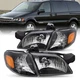 For 1997-2005 Pontiac Montana Chevy Venture Black Headlights Assembly L+R Pairs