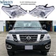 For 2017-2020 Nissan Armada Halogen+LED Headlights Assembly Left+Right Pair