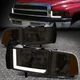 [LED L-TUBE DRL] FOR 94-02 DODGE RAM 1500 2500 3500 HEADLIGHT LAMPS SMOKED/AMBER
