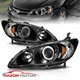 [LED Halo]For 2004 2005 Honda Civic Coupe/Sedan Black Projector Headlights Pair