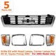 New Grille Assembly + Head Lamps Door + Corner Lamps For 89-91 Toyota Pickup 4WD