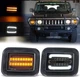 2X For 03-09 Hummer H2 SUV SUT Pickup Smoked Front Corner DRL Turn Signal Lights