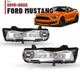 For 2018 2019 2020-2023 Ford Mustang LED Fog Lights w/DRL Squential Clear Lamps