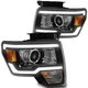 Pair Black Headlights For 2009-2014 Ford F150 Raptor LED Tube DRL Projector L+R