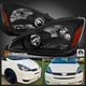Black Fits 2004-2005 Toyota Sienna Headlights Replacement Assembly Left+Right